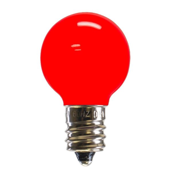 Vickerman 0.96 watt G30 Red Ceramic LED Bulb with E12 Nickel Base 25 per Bag XLEDCG33-25